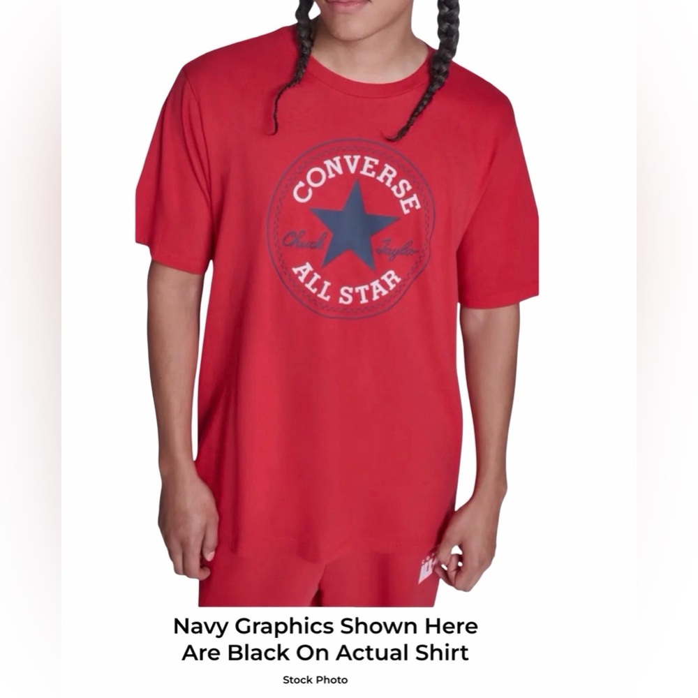 3/$15 Converse Chuck Taylor Patch T Shirt Red Medium